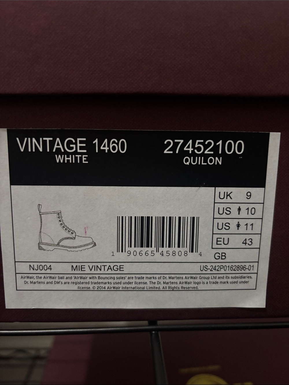 Dr. Martens White 1460 VINTAGE MADE IN ENGLAND - Picture 6 of 6